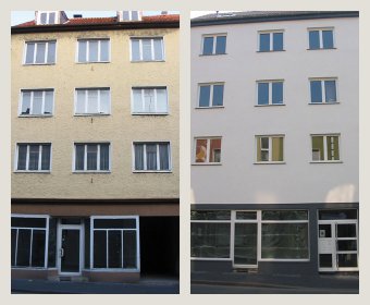 Vorher-Nachher Bild - MFH KfW Effizienzhaus 115 - Büro Weick Detmold
